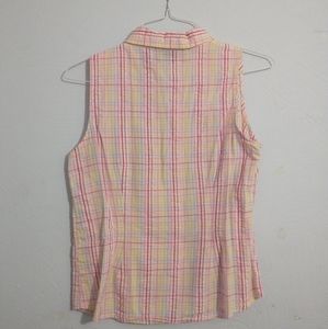 Colorful Sleeveless Button Top